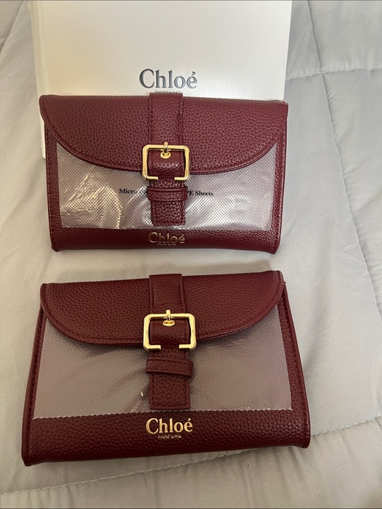 Chloe Handbags - NIB CHLOE Burgundy Leather Buckle Pouch/Wallet